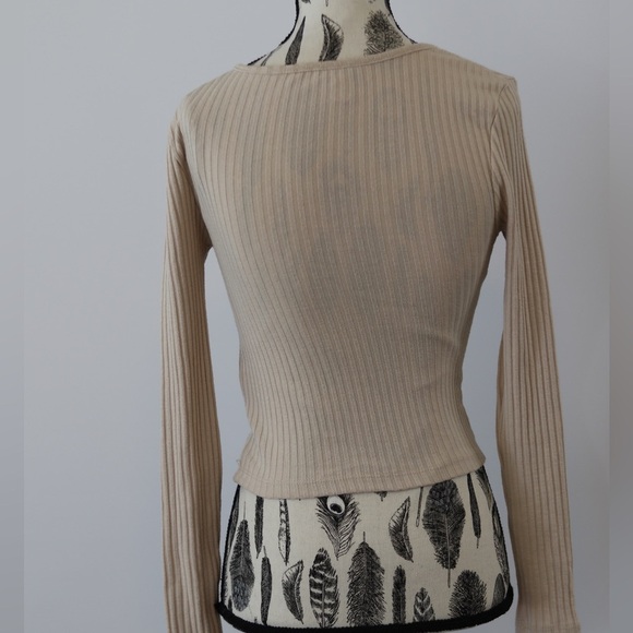 2 FOR $30 Beige Topshop long sleeve shirt - Picture 4 of 5